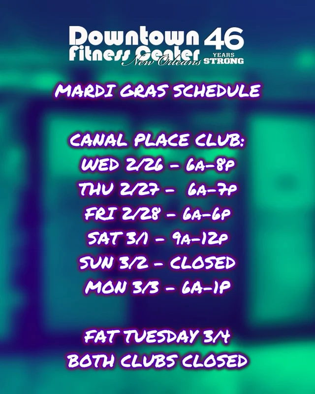 Let those good times roll…. as always, members and guests can access either DFC location during any home club closures!